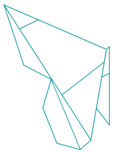 Logo of the cluster of excellence TransforM, showing an abstracted butterfly.