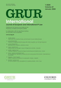 Cover der neuen GRUR International 