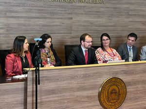 Pedro Henrique D. Batista (3rd from left) moderated the first panel.